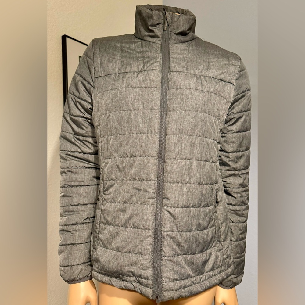 Kyodan Quilted Winter Jacket, Lightweight yet Warm, Full Zip, Grey, Small, EUC